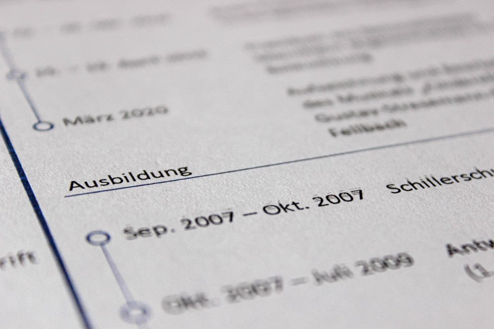 Curriculum Vitae Aufbau